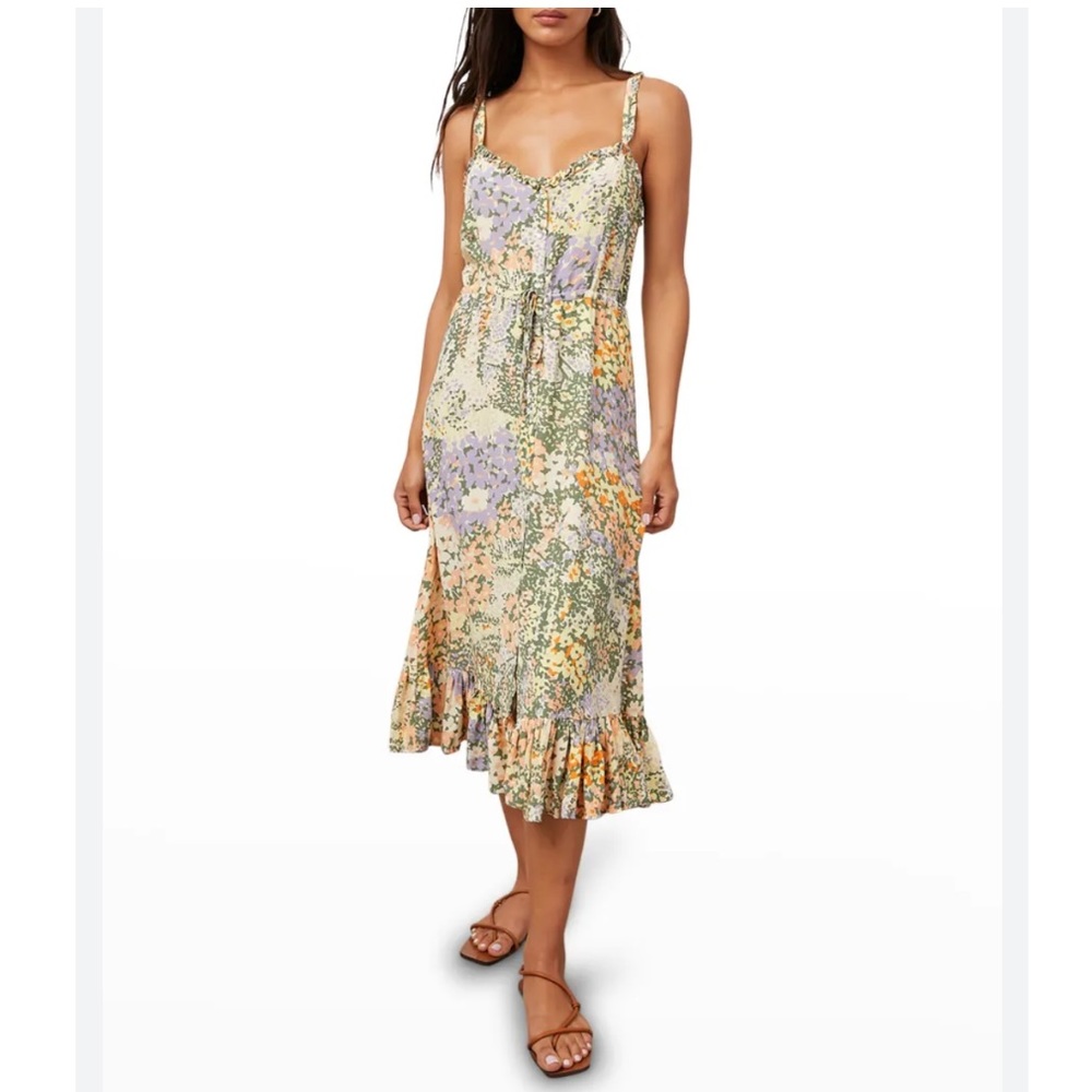 Rails Adalyn Floral Button-Front Midi Dress size s